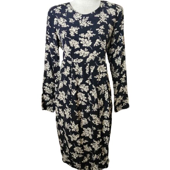 Black Floral Long Sleeve Maternity Dress Size Small - Picture 1 of 5